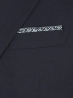 Aqua green and charcoal grey silk pocket square