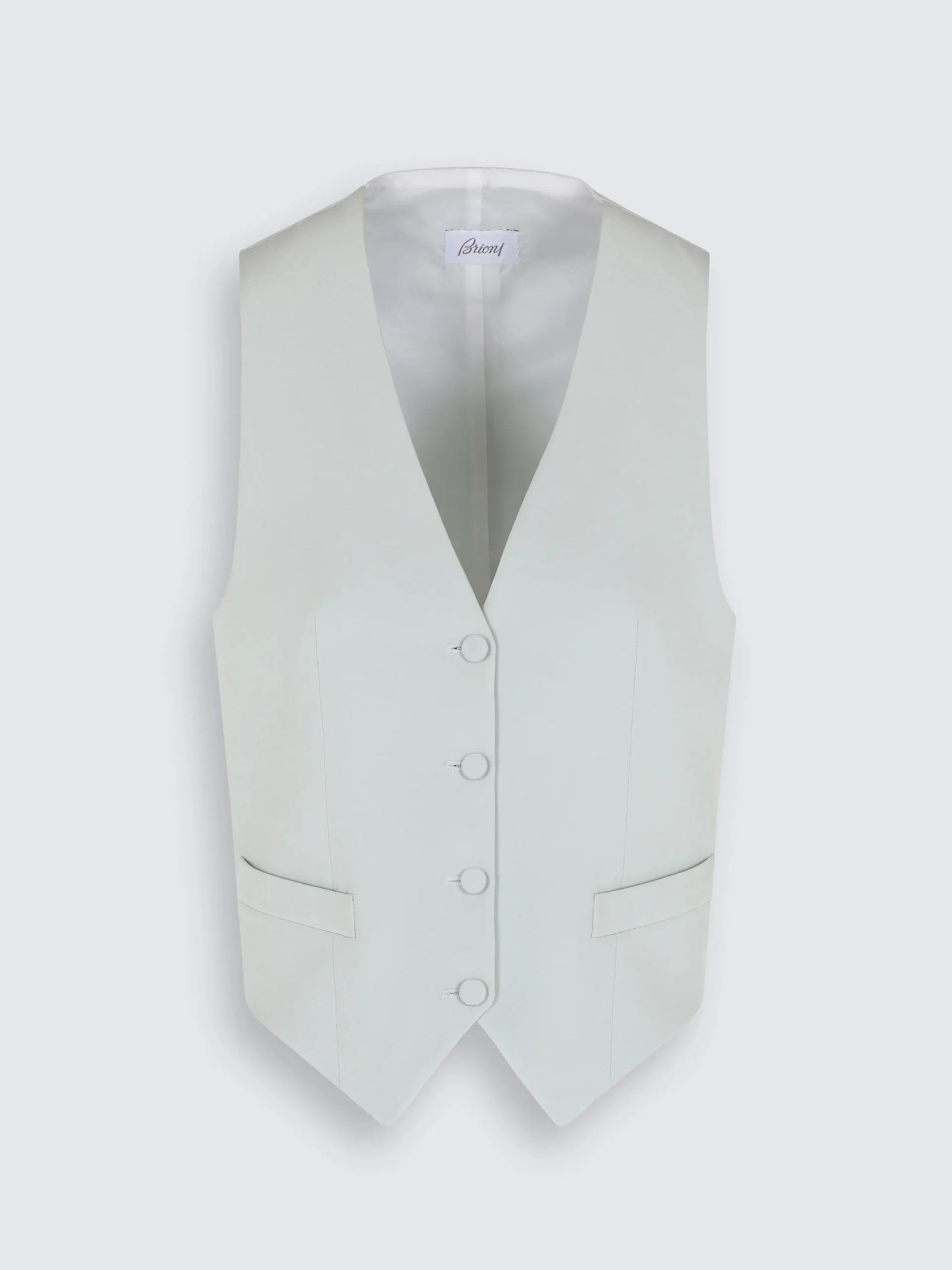 Aqua green silk cady double-breasted Flavia jacket