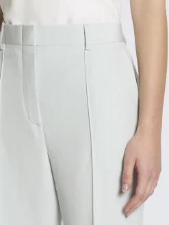 Aqua green silk cady flare trousers