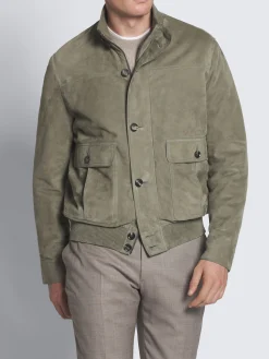 Aqua green suede 75 Blouson
