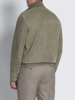 Aqua green suede 75 Blouson