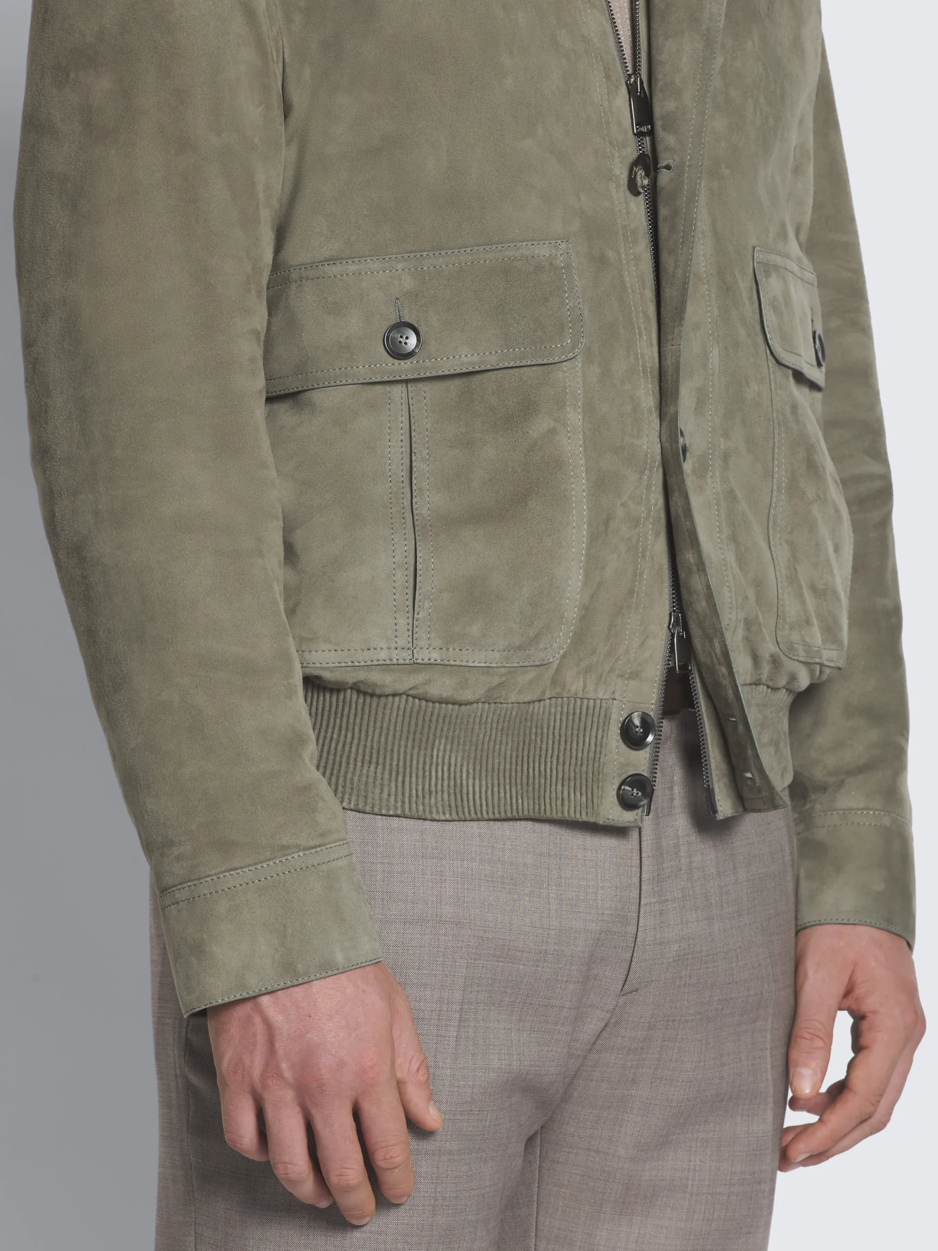Aqua green suede 75 Blouson