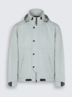 Aqua green technical linen Fisherman windbreaker