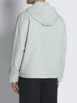 Aqua green technical linen Fisherman windbreaker