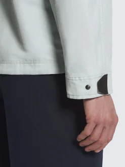 Aqua green technical linen Fisherman windbreaker