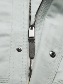 Aqua green technical linen Fisherman windbreaker