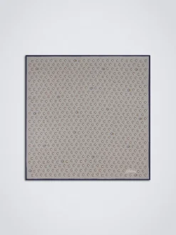 Beige and brown silk pocket square