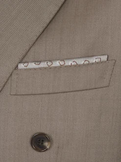 Beige and brown silk pocket square