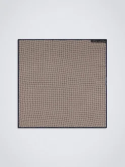 Beige and brown silk pocket square