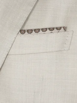 Beige and pink silk pocket square