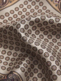 Beige and pink silk pocket square