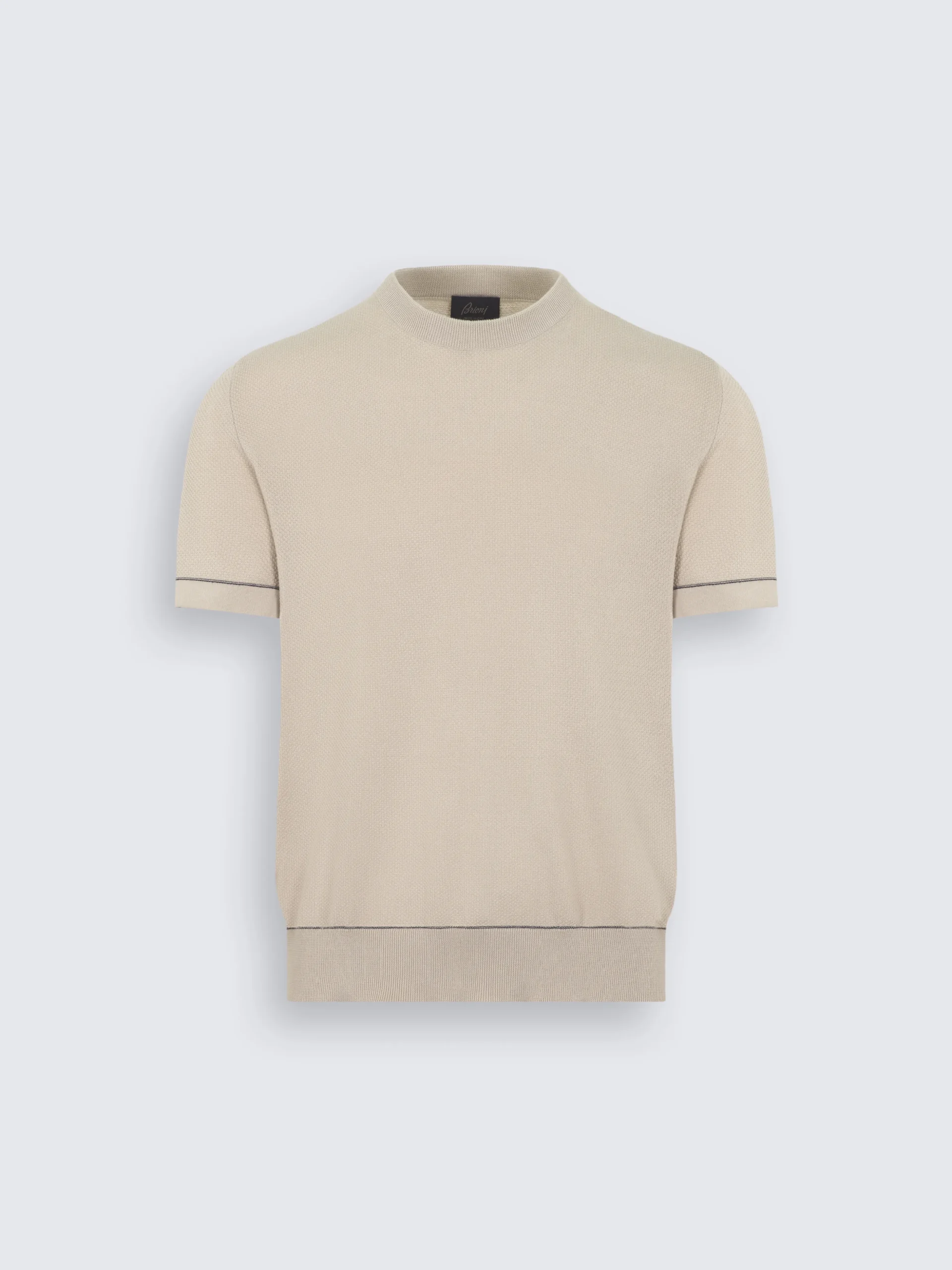 Beige and white cotton and calf leather braided belt