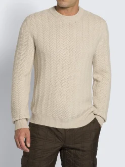 Beige cashmere and vicuña sweater