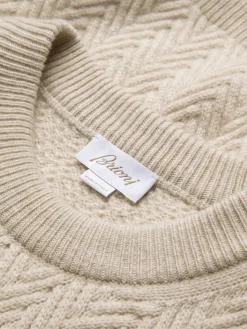 Beige cashmere and vicuña sweater
