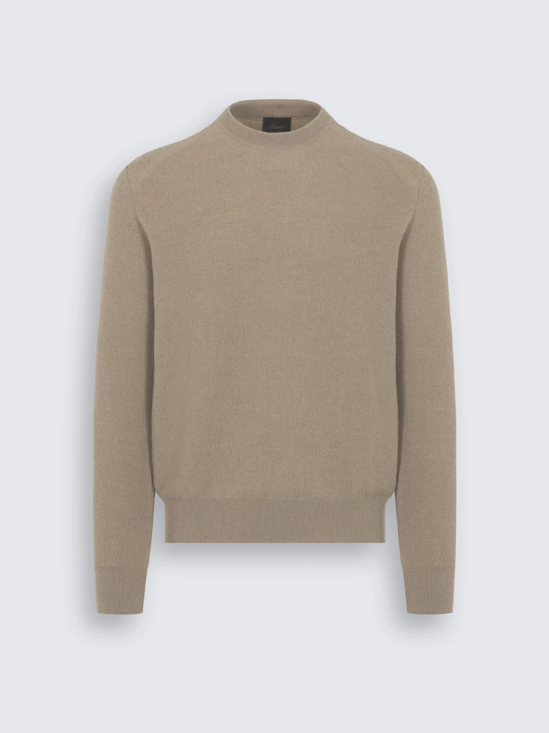 Beige cashmere and wool crewneck sweater