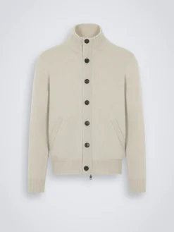 Beige cashmere blouson
