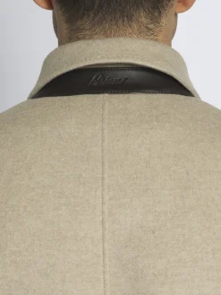 Beige cashmere double-splittable field jacket