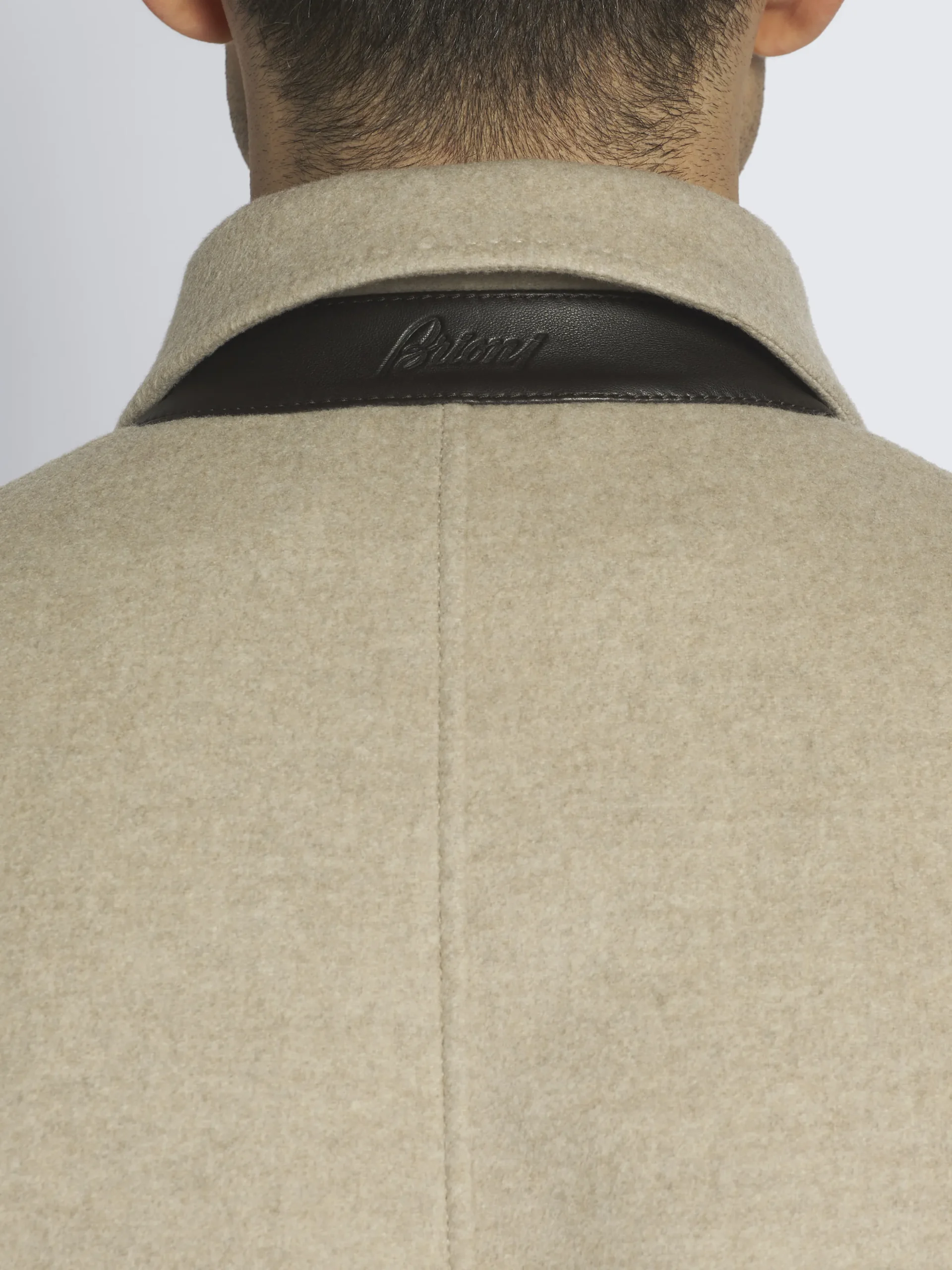 Beige cashmere double-splittable field jacket