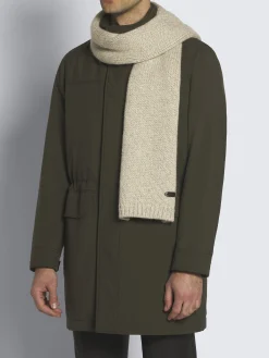 Beige cashmere mouliné scarf