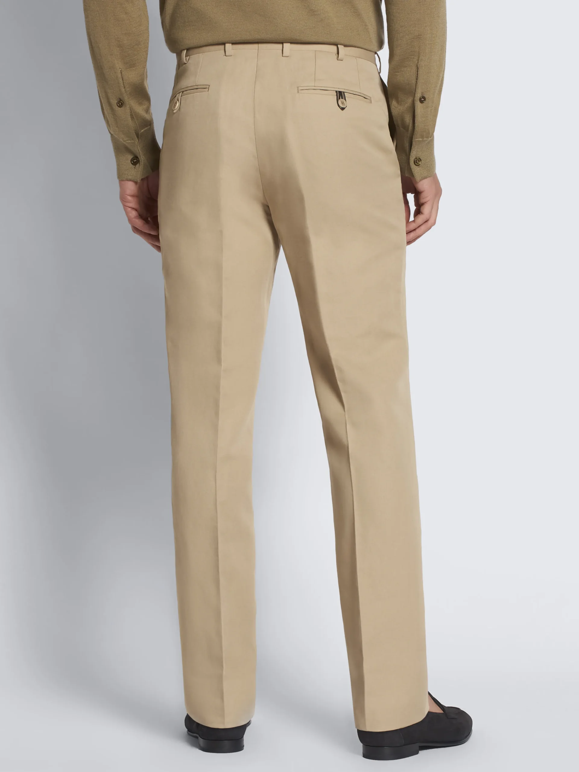 Beige linen and cotton Pienza trousers