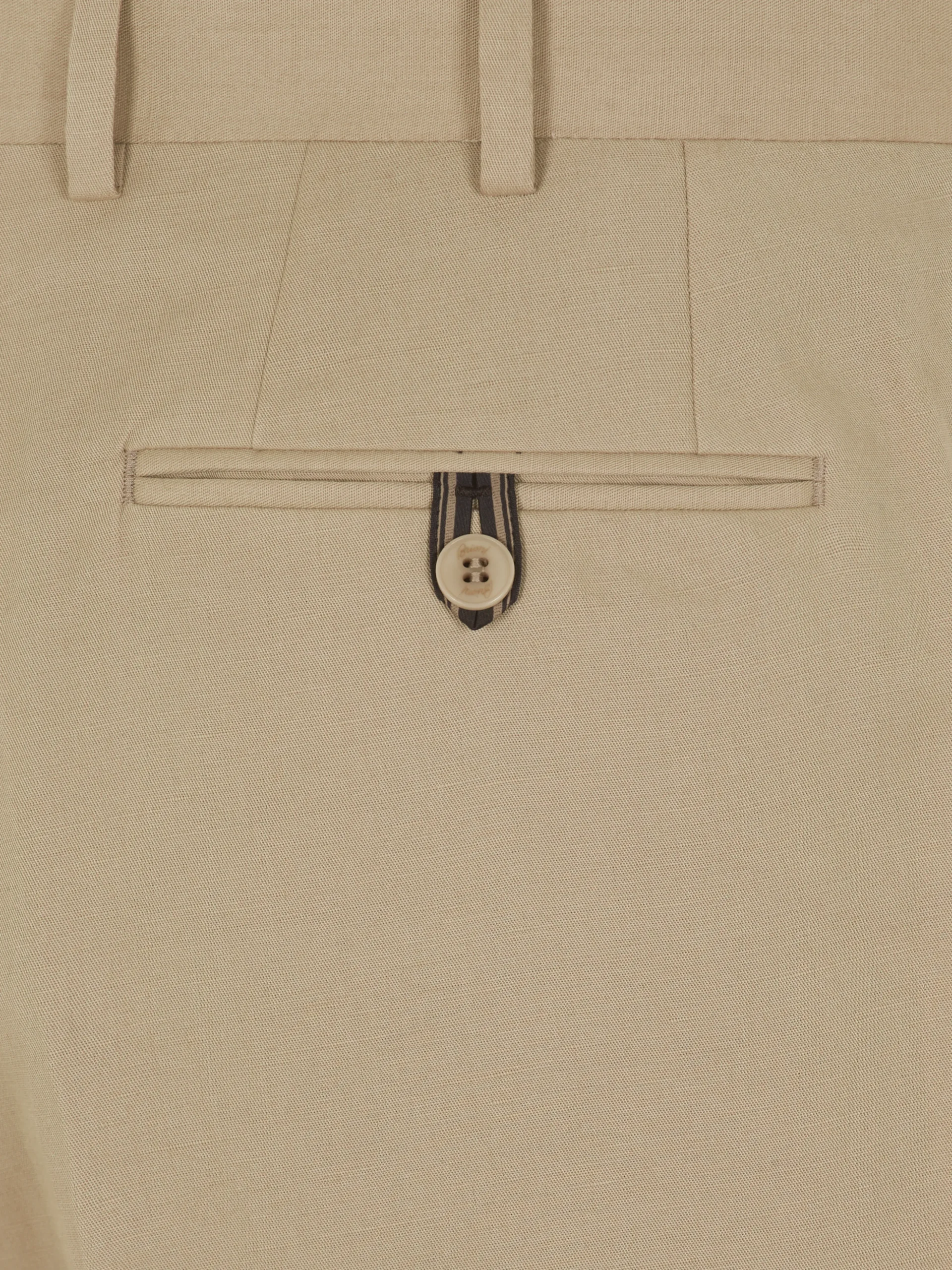 Beige linen and cotton Pienza trousers