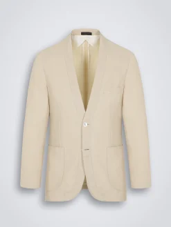 Beige linen, wool and silk Jardigan
