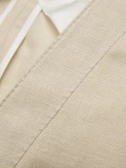 Beige linen, wool and silk Jardigan