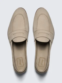 Beige nubuck Appia penny loafers