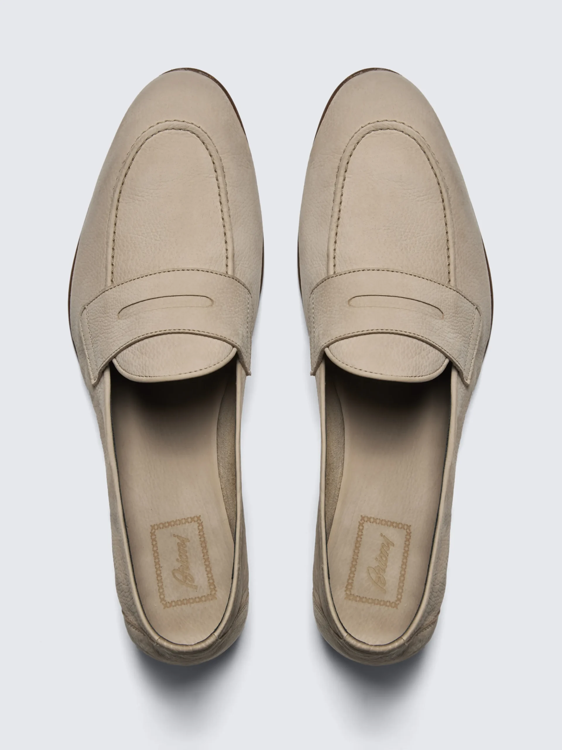 Beige nubuck Appia penny loafers