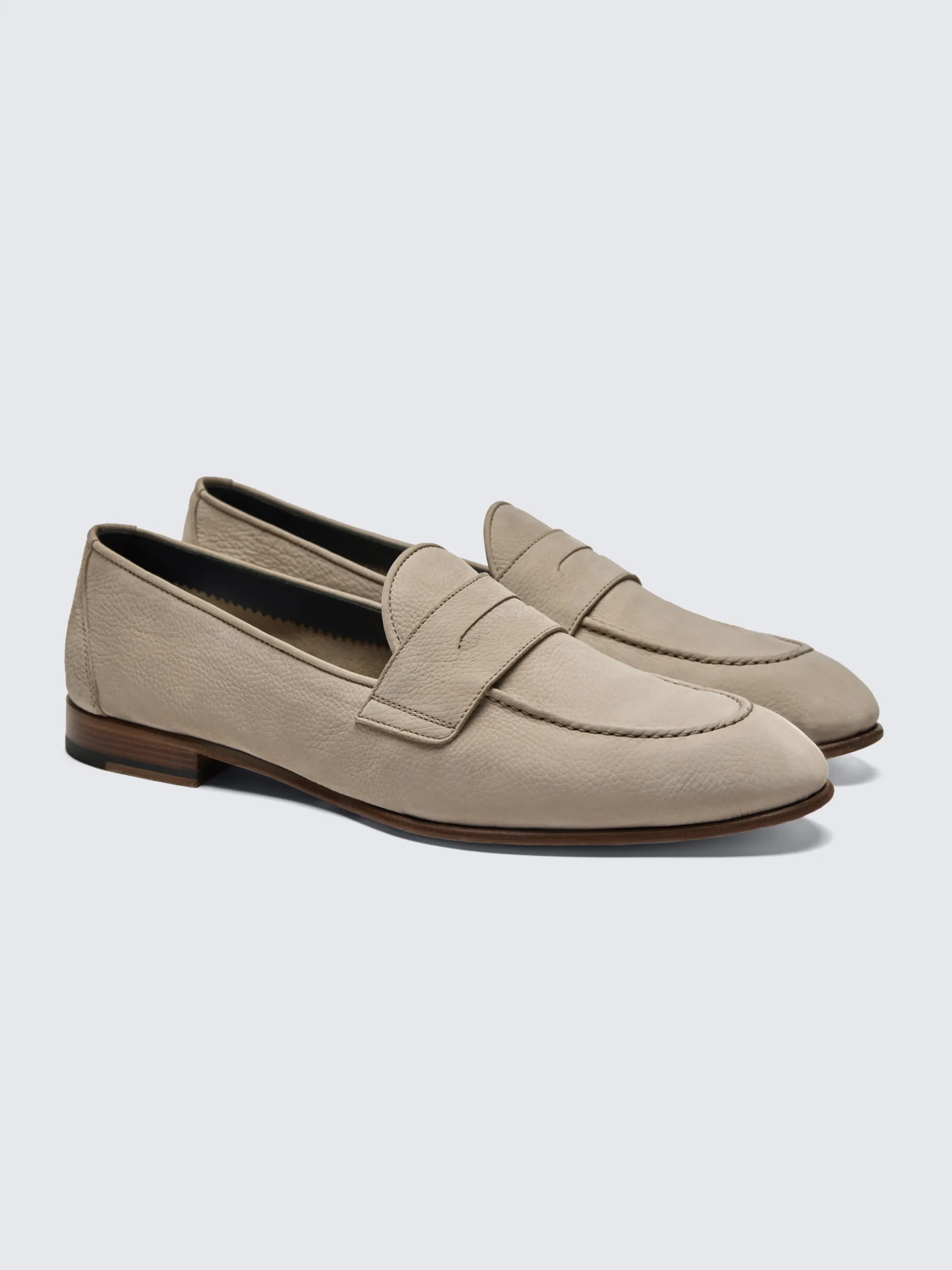 Beige nubuck Appia penny loafers