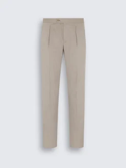 Beige Sea Island cotton and wool Firenze trousers