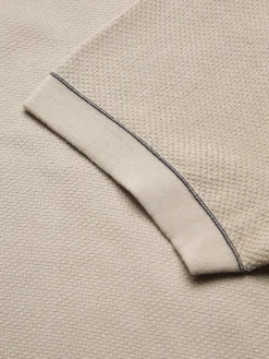 Beige Sea Island cotton piqué T-shirt