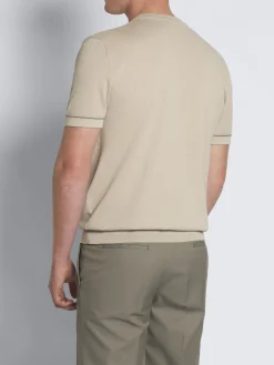 Beige Sea Island cotton piqué T-shirt