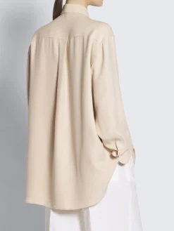 Beige silk cady shirt