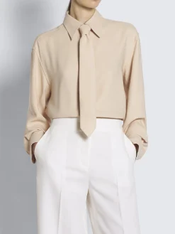 Beige silk cady tie