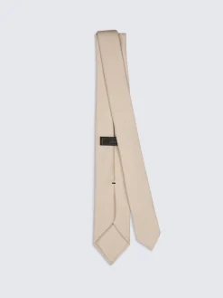 Beige silk cady tie
