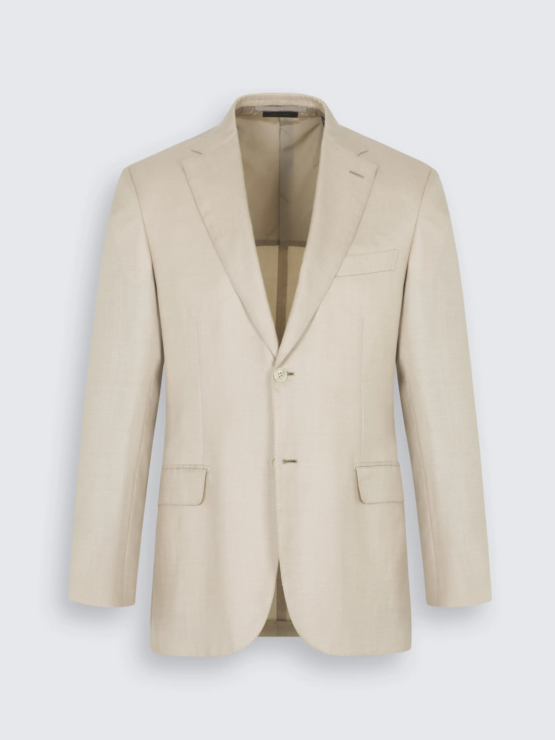 Beige silk, cashmere and linen slab twill Ravello jacket