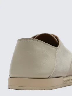 Beige suede and calf leather espadrillas