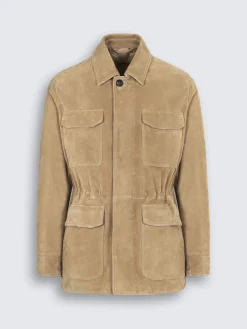 Beige suede sahariana jacket
