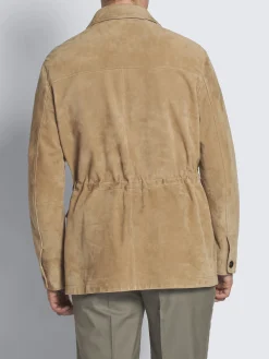 Beige suede sahariana jacket