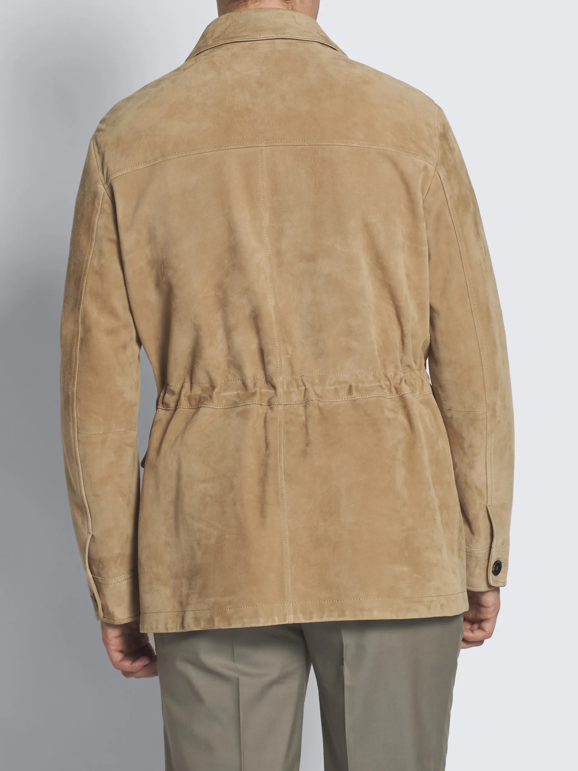 Beige suede sahariana jacket