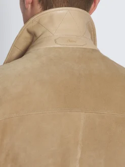 Beige suede sahariana jacket