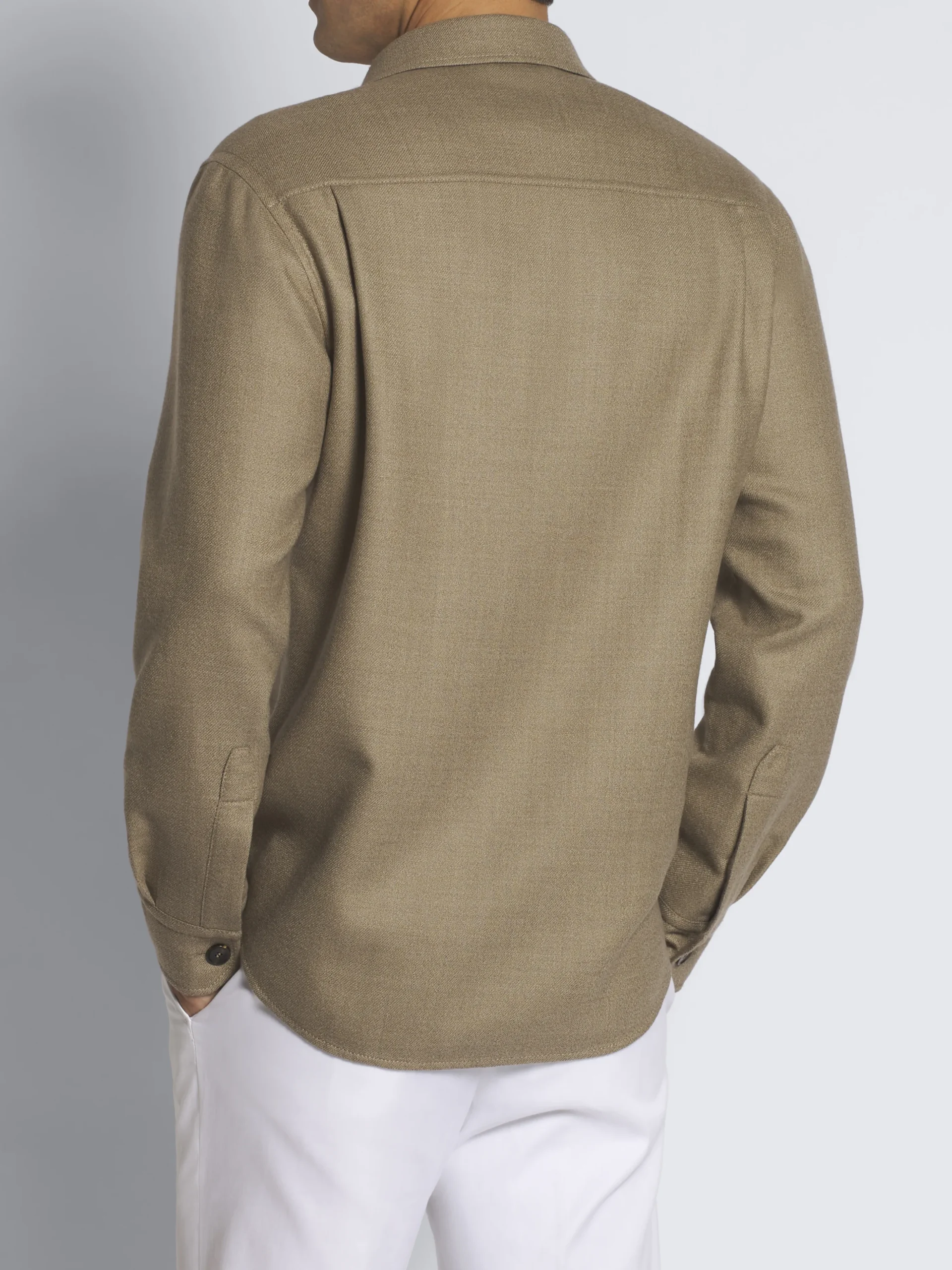 Beige wool double-splittable Vagabond overshirt