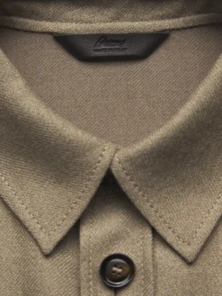 Beige wool double-splittable Vagabond overshirt
