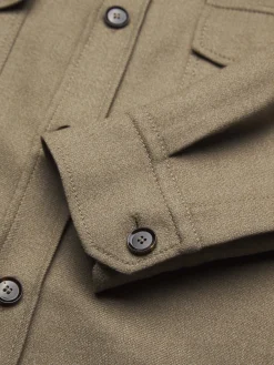 Beige wool double-splittable Vagabond overshirt