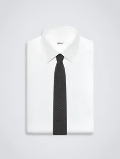 Black and charcoal tricot tie