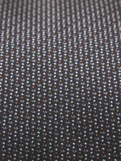 Black and dark grey micro motif jacquard silk tie