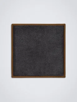 Black and ochre silk tricot pocket square