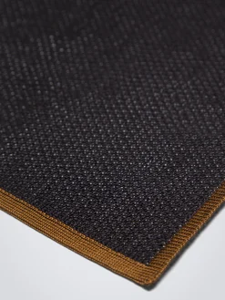 Black and ochre silk tricot pocket square