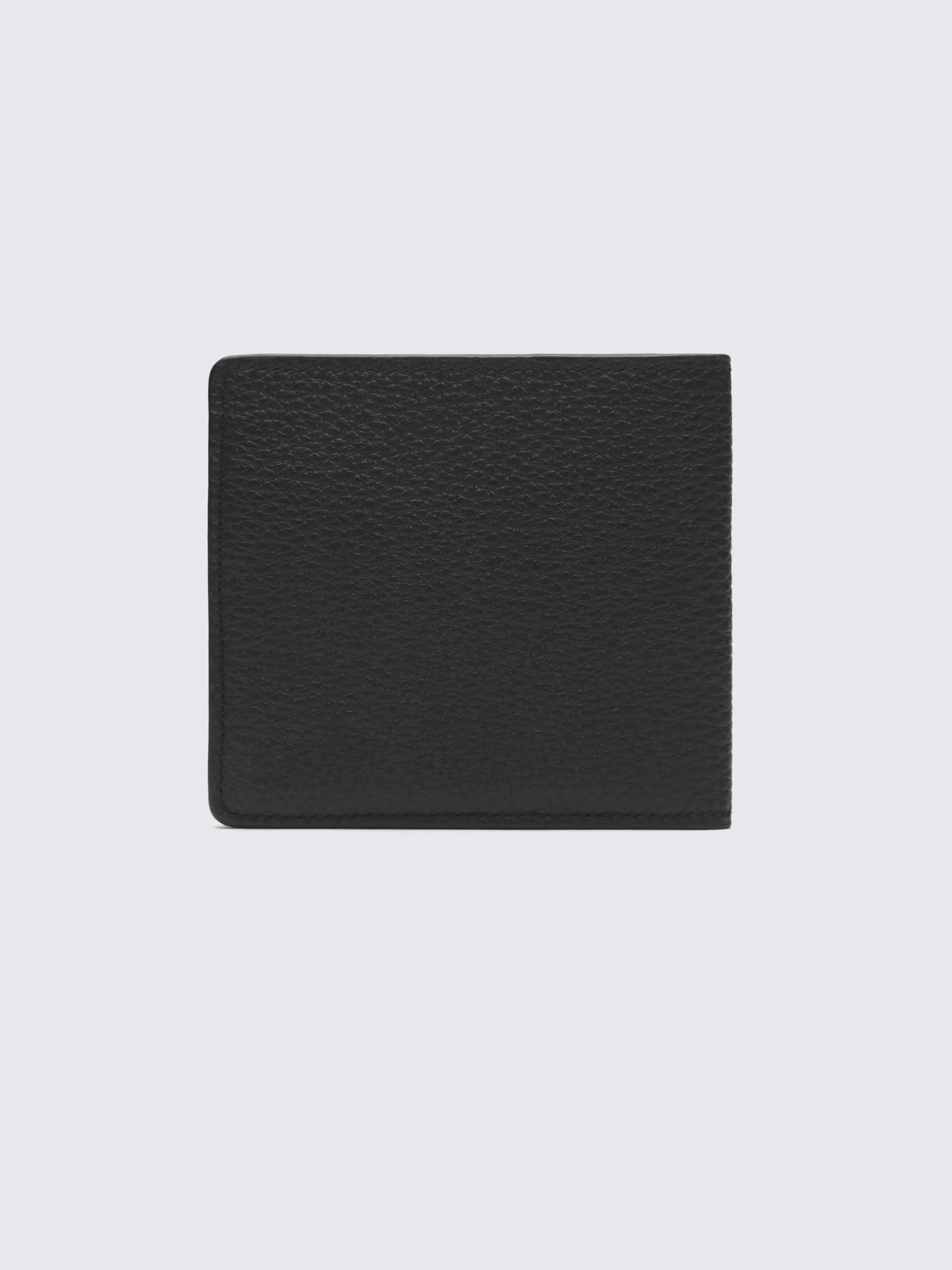 Black and taupe grained leather wallet